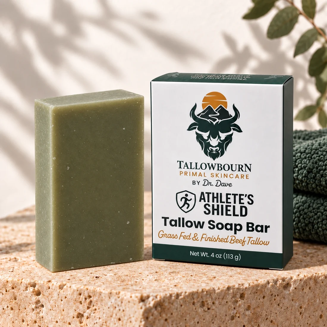 Athlete's Shield Tallow Bar Soap grooming by Tallowbourn